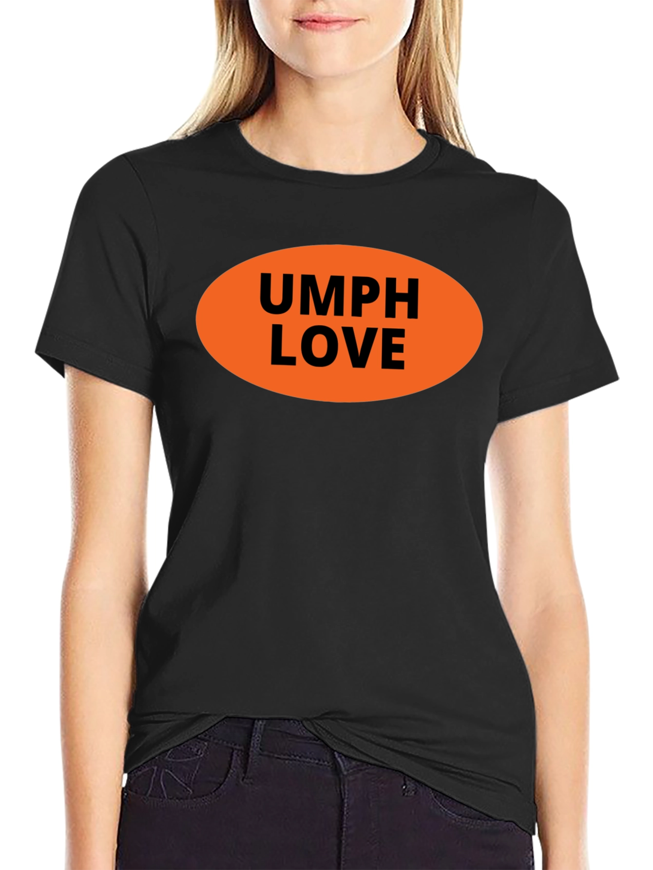 Camiseta Negra UMPH LOVE Naranja
