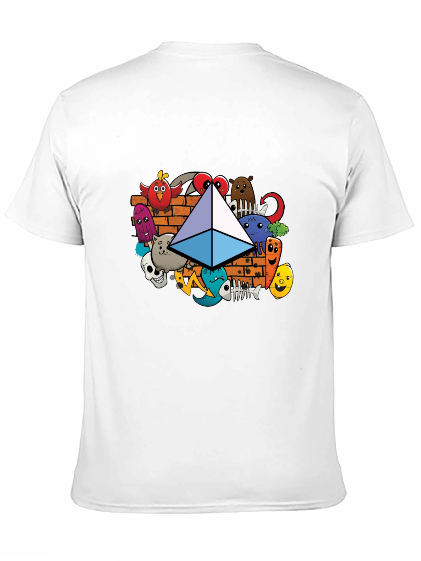 Camiseta Negra con Diseño Ethereum Doodle