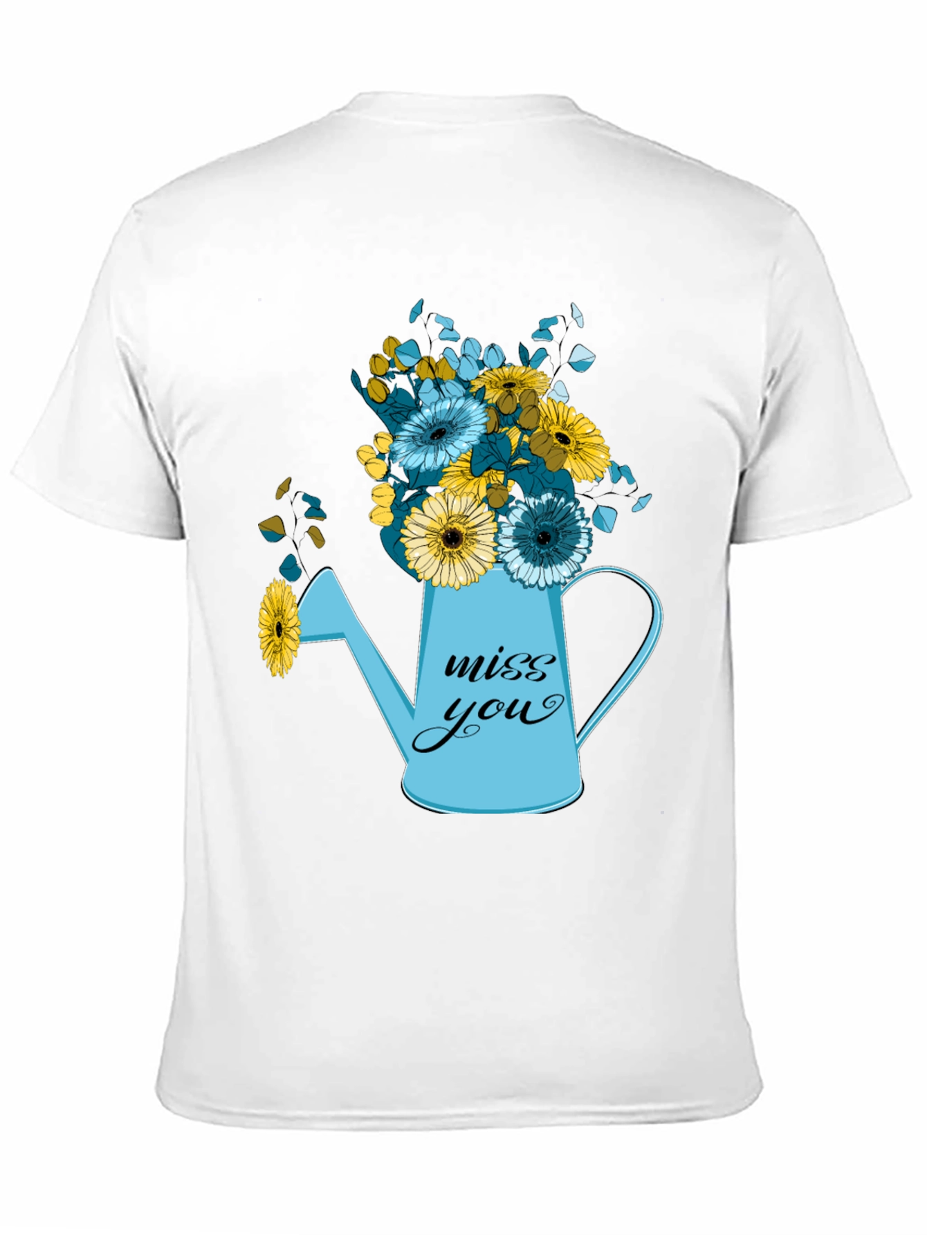 Camiseta Negra con Diseño Floral Miss You