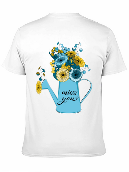 Camiseta Negra con Diseño Floral Miss You
