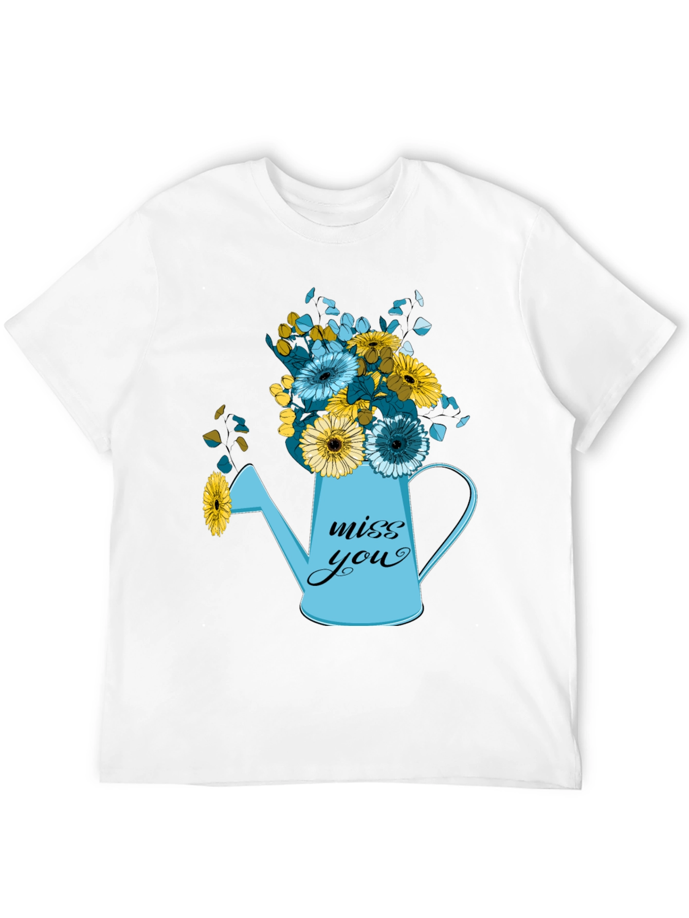 Camiseta Negra con Diseño Floral Miss You