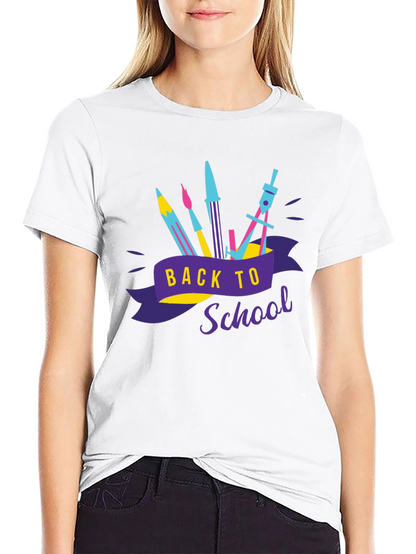 Camiseta Negra Estampada Regreso a Clases
