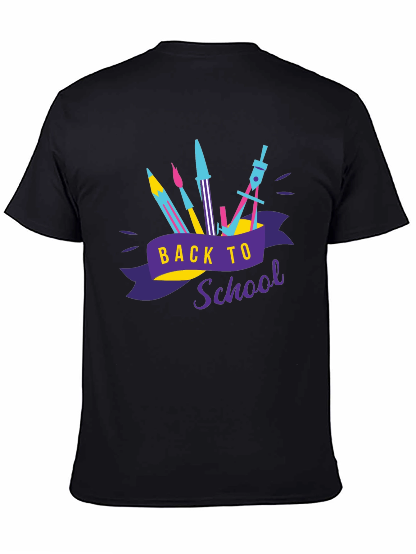 Camiseta Negra Estampada Regreso a Clases