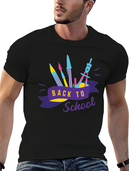 Camiseta Negra Estampada Regreso a Clases