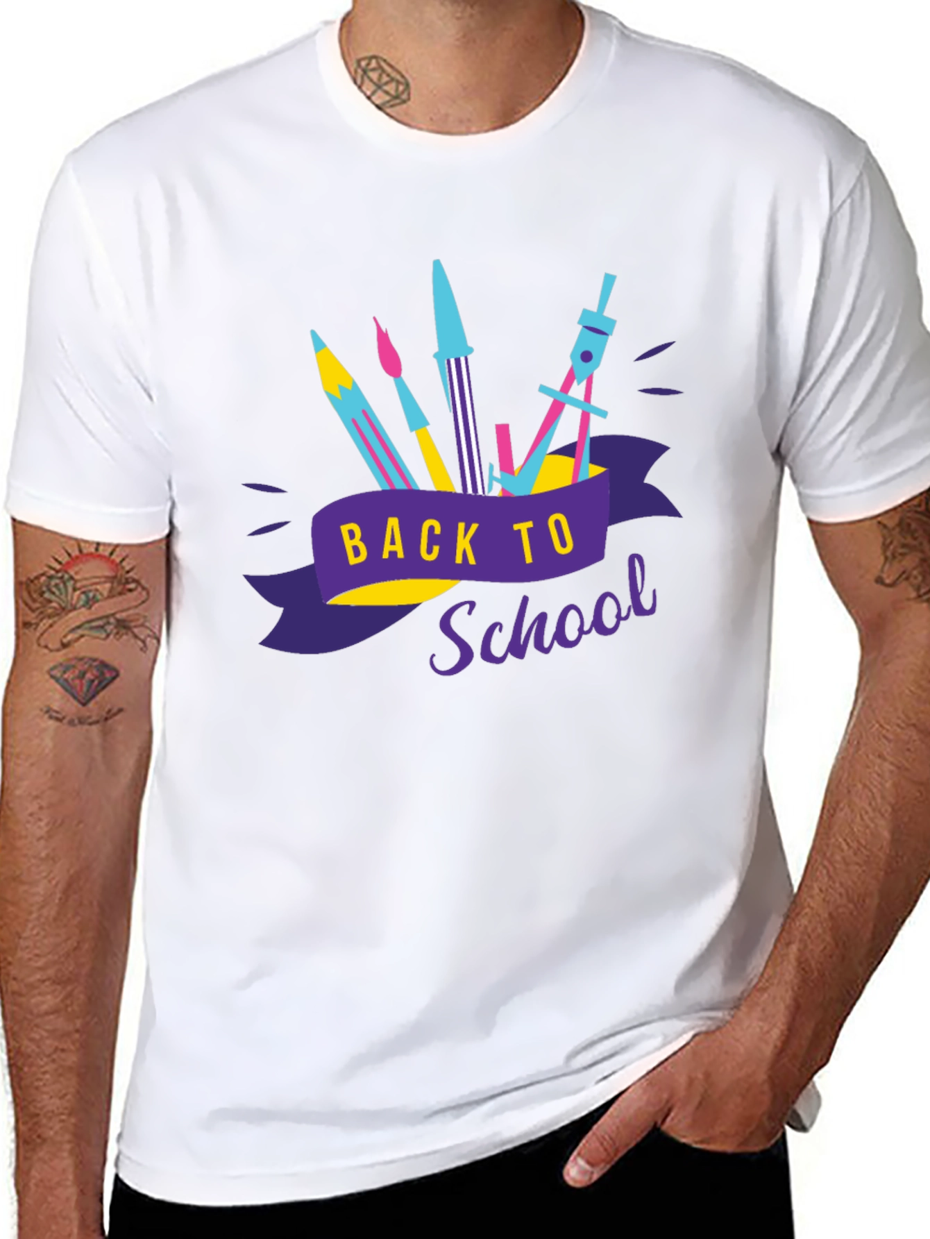 Camiseta Negra Estampada Regreso a Clases