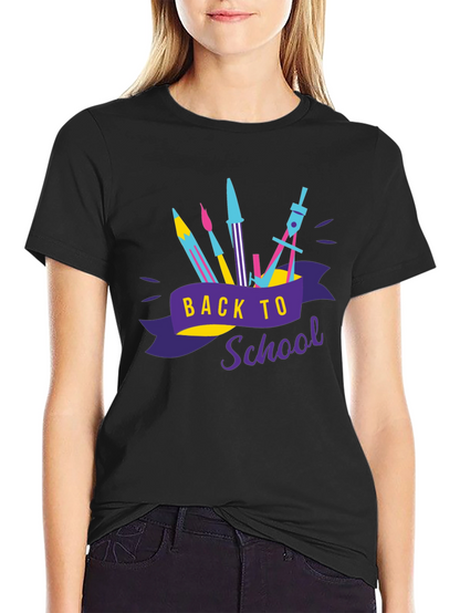 Camiseta Negra Estampada Regreso a Clases