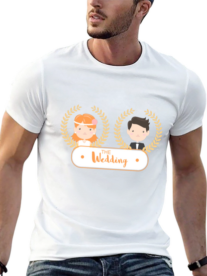 Camiseta Negra Estampado Boda Novios