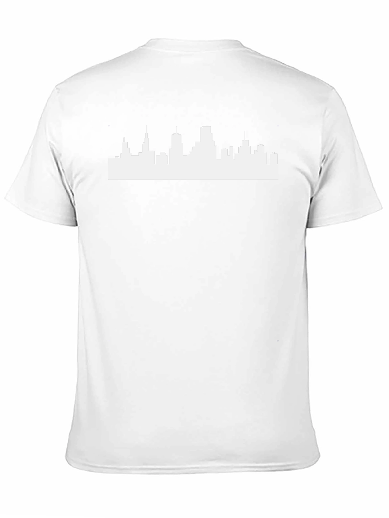 Camiseta Negra con Skyline Urbano Blanco