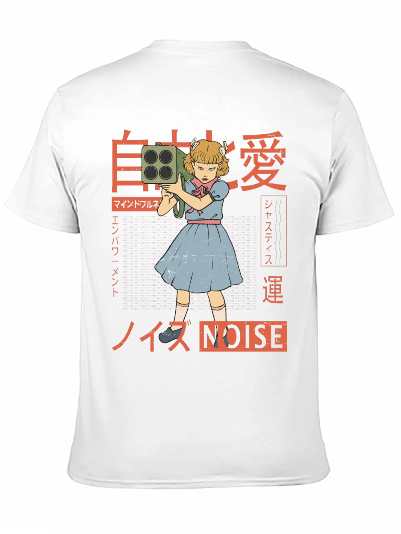 Camiseta Negra con Diseño Estilo Anime NOISE