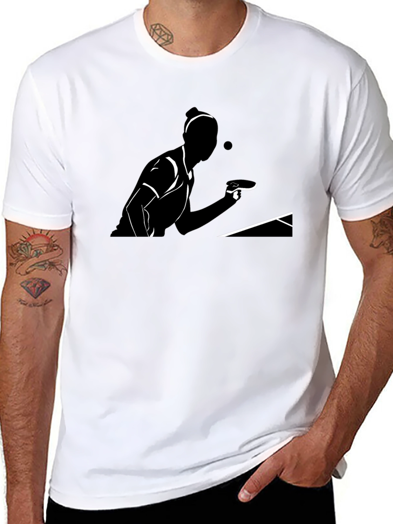 Camiseta Negra de Tenis de Mesa