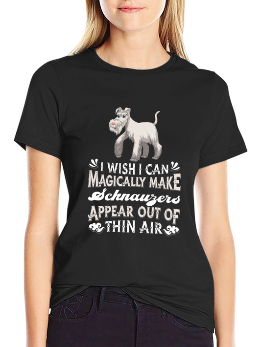 Camiseta Negra con Diseño de Schnauzer Mágico