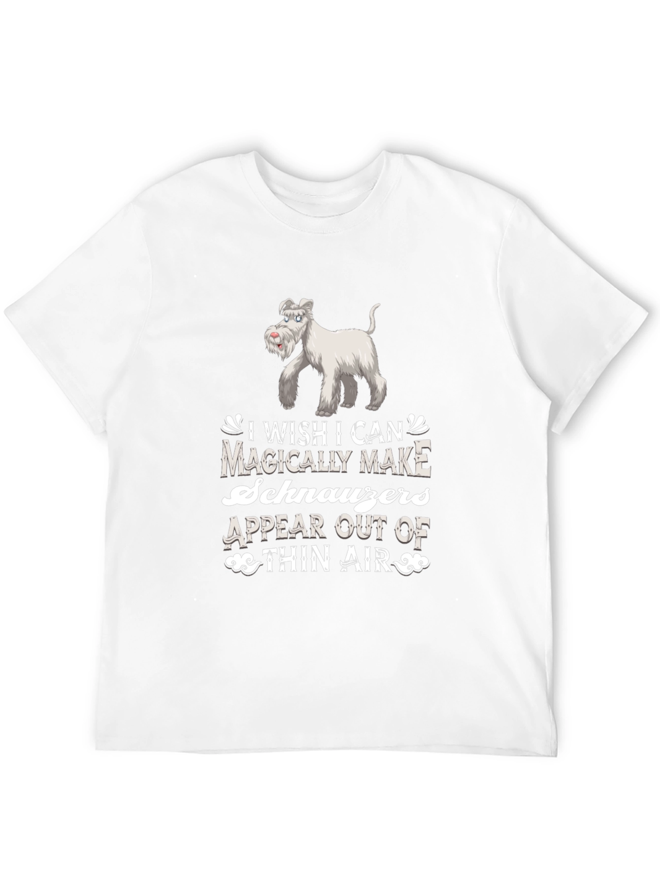 Camiseta Negra con Diseño de Schnauzer Mágico