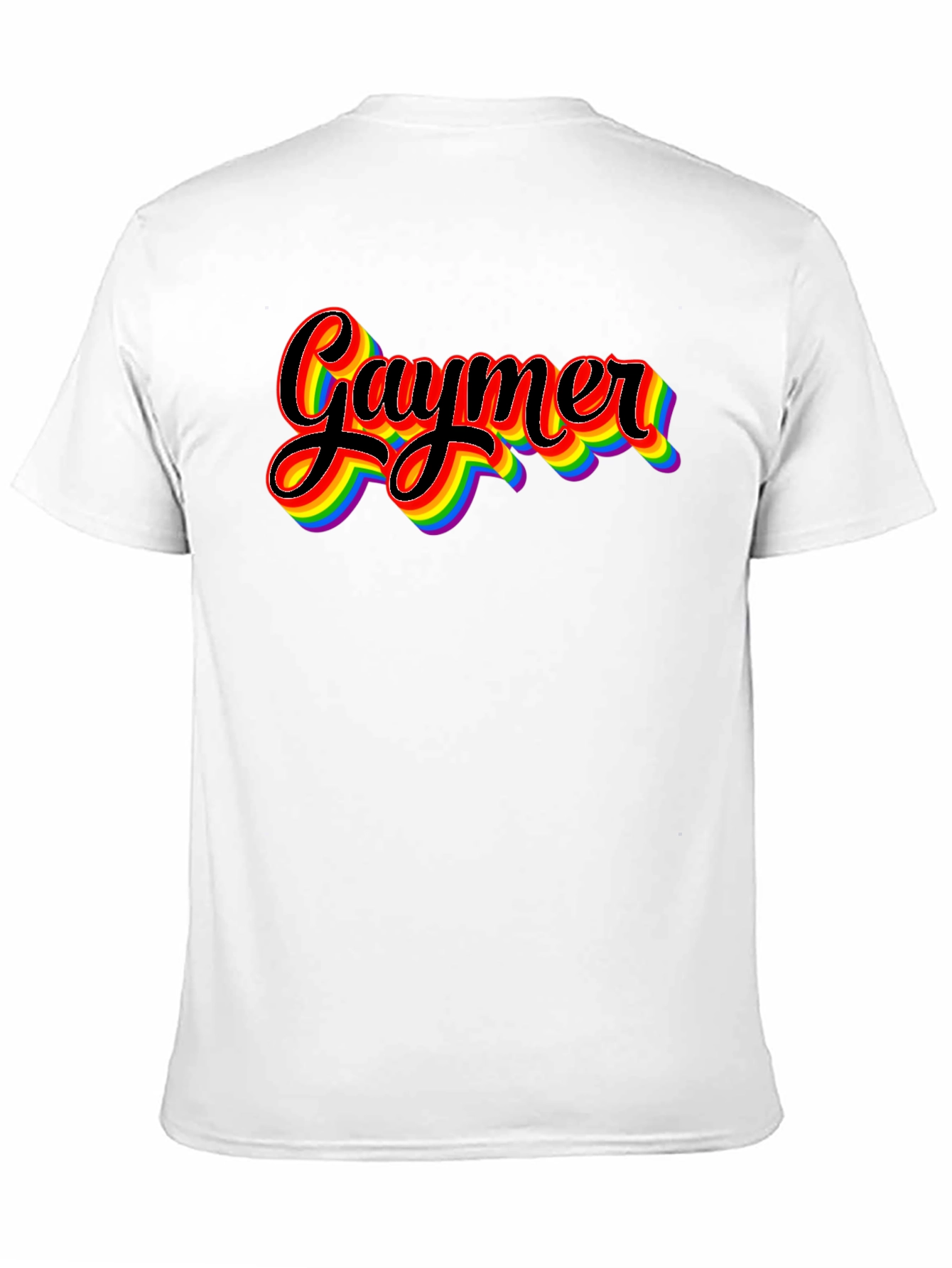 Camiseta Gaymer con diseño de arcoíris