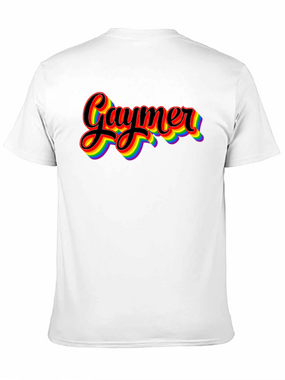 Camiseta Gaymer con diseño de arcoíris