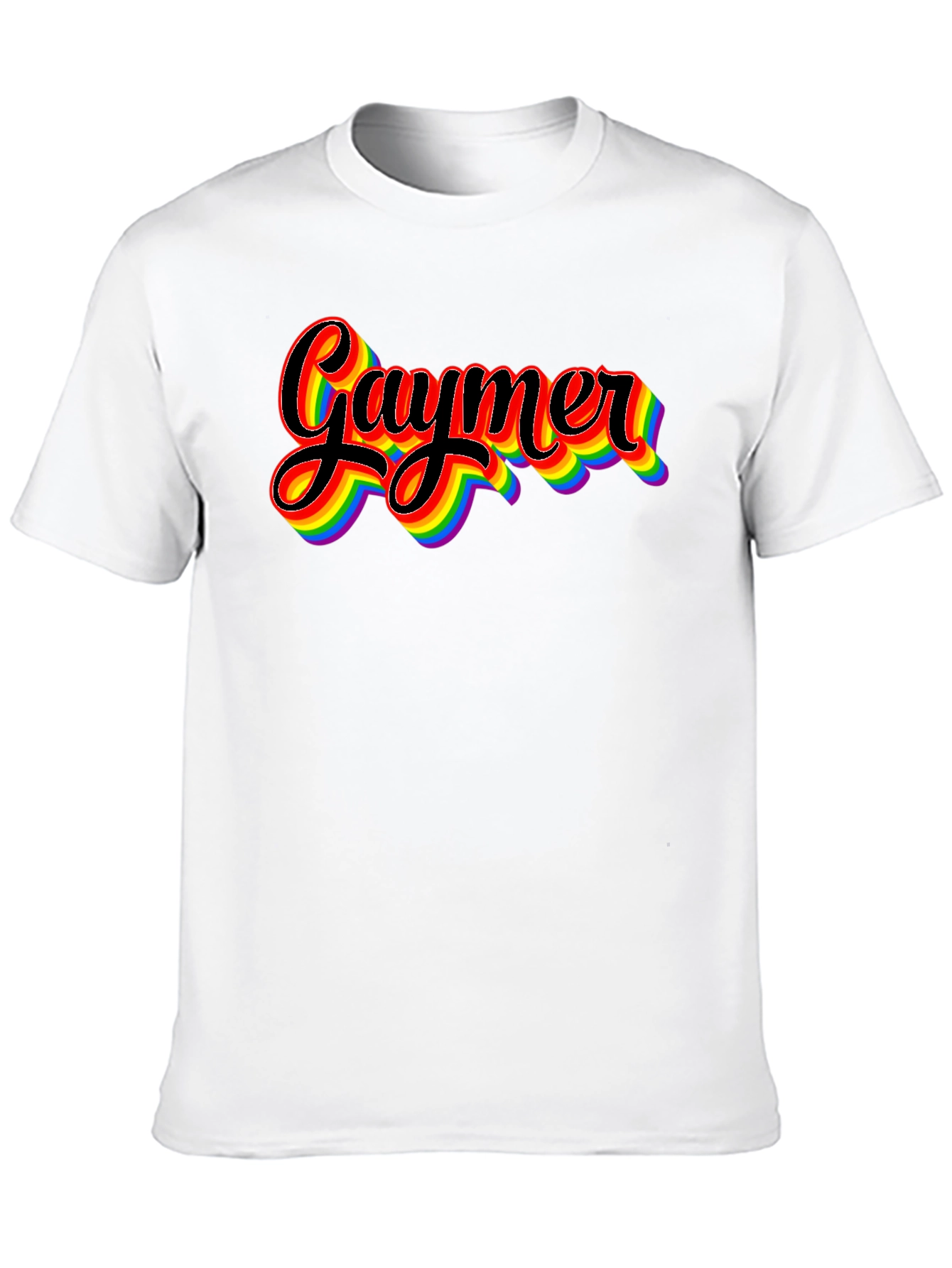 Camiseta Gaymer con diseño de arcoíris