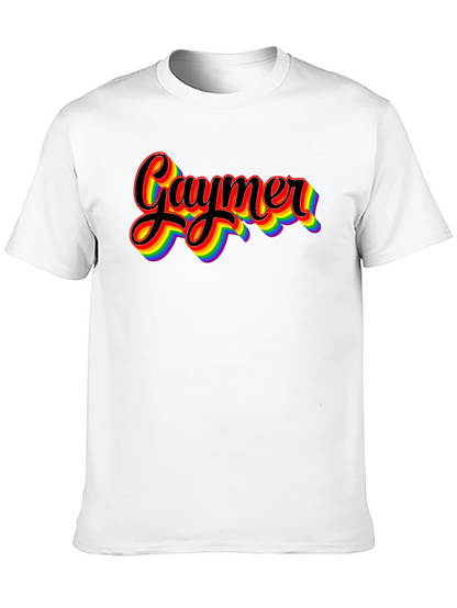 Camiseta Gaymer con diseño de arcoíris