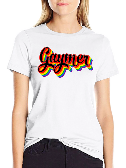 Camiseta Gaymer con diseño de arcoíris