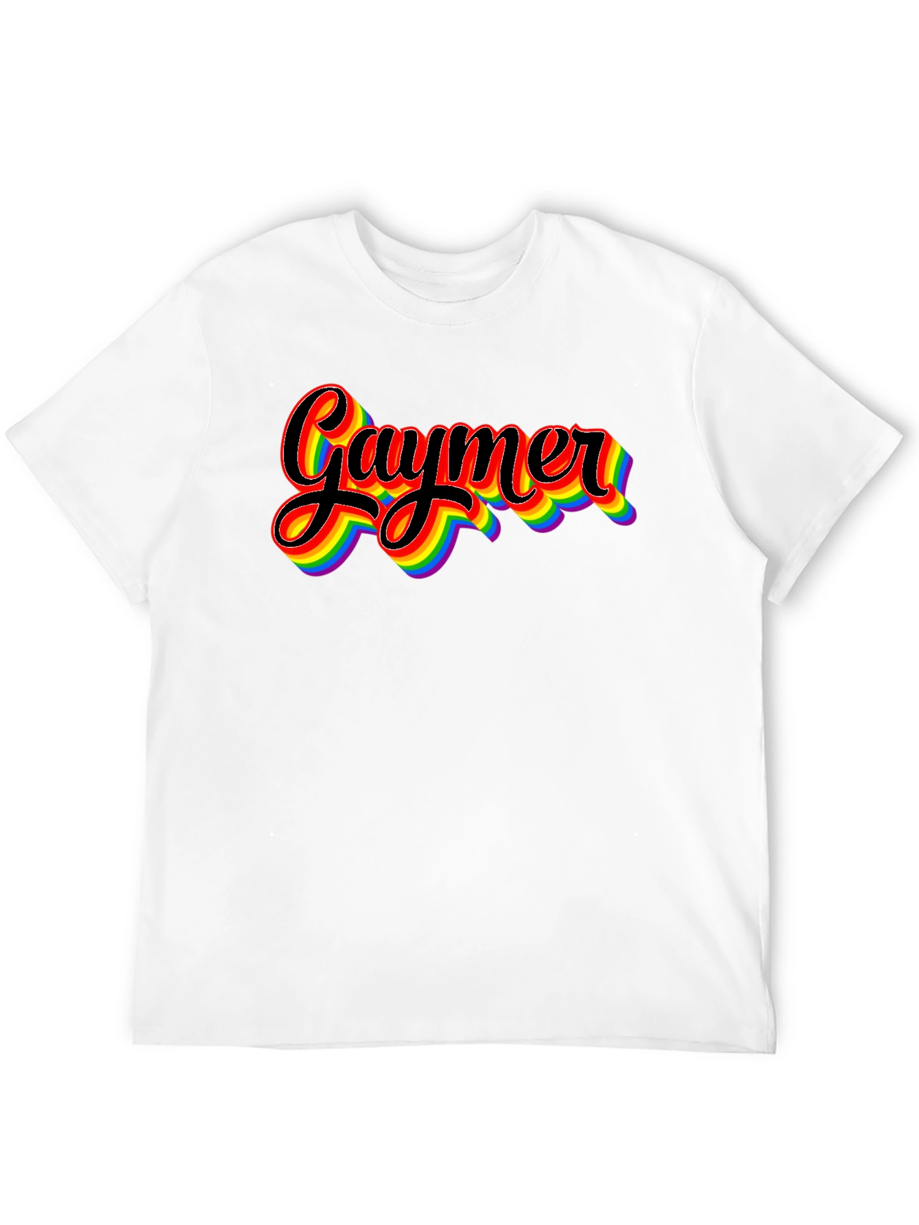 Camiseta Gaymer con diseño de arcoíris