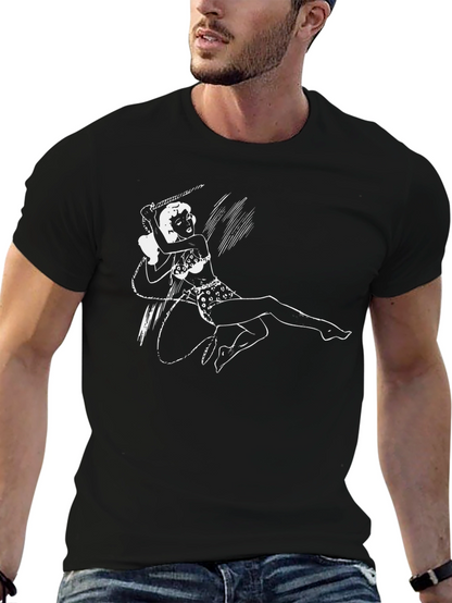 Camiseta Negra con Diseño Pin-Up Salvaje