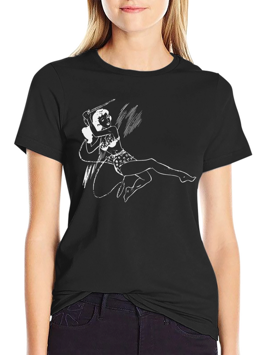 Camiseta Negra con Diseño Pin-Up Salvaje
