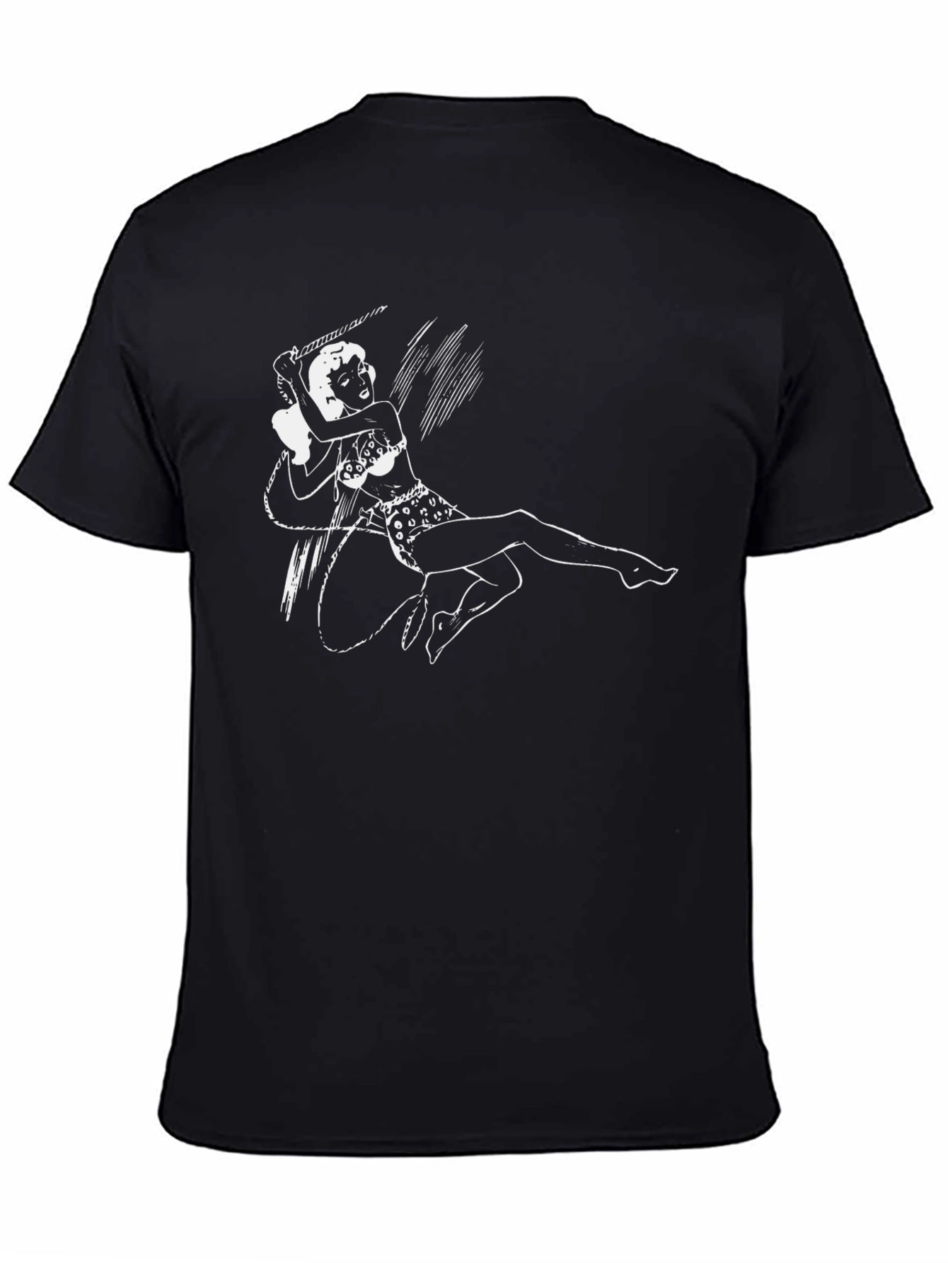 Camiseta Negra con Diseño Pin-Up Salvaje