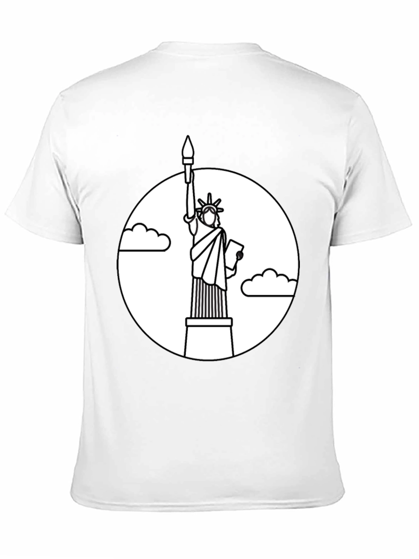 Camiseta Negra Estatua Libertad Contorno