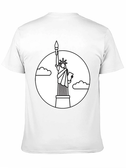 Camiseta Negra Estatua Libertad Contorno