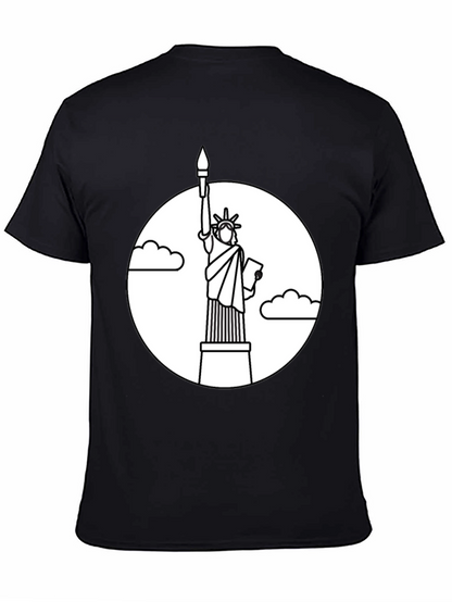 Camiseta Negra Estatua Libertad Contorno
