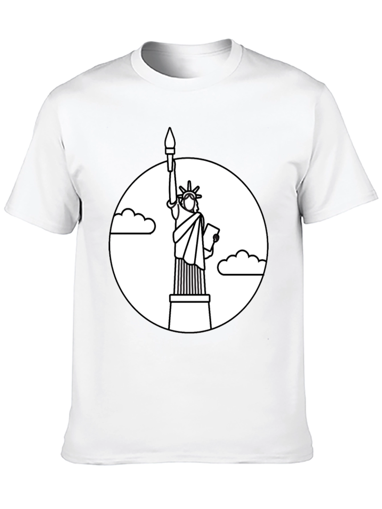 Camiseta Negra Estatua Libertad Contorno