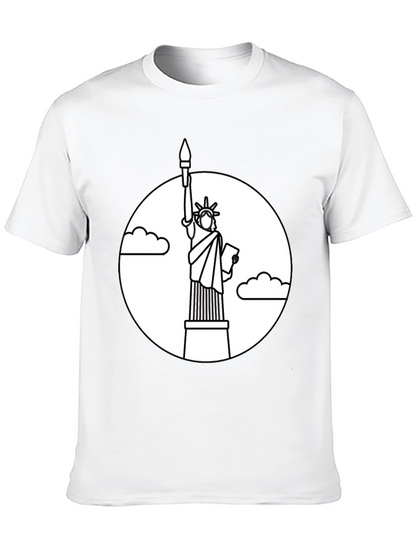 Camiseta Negra Estatua Libertad Contorno