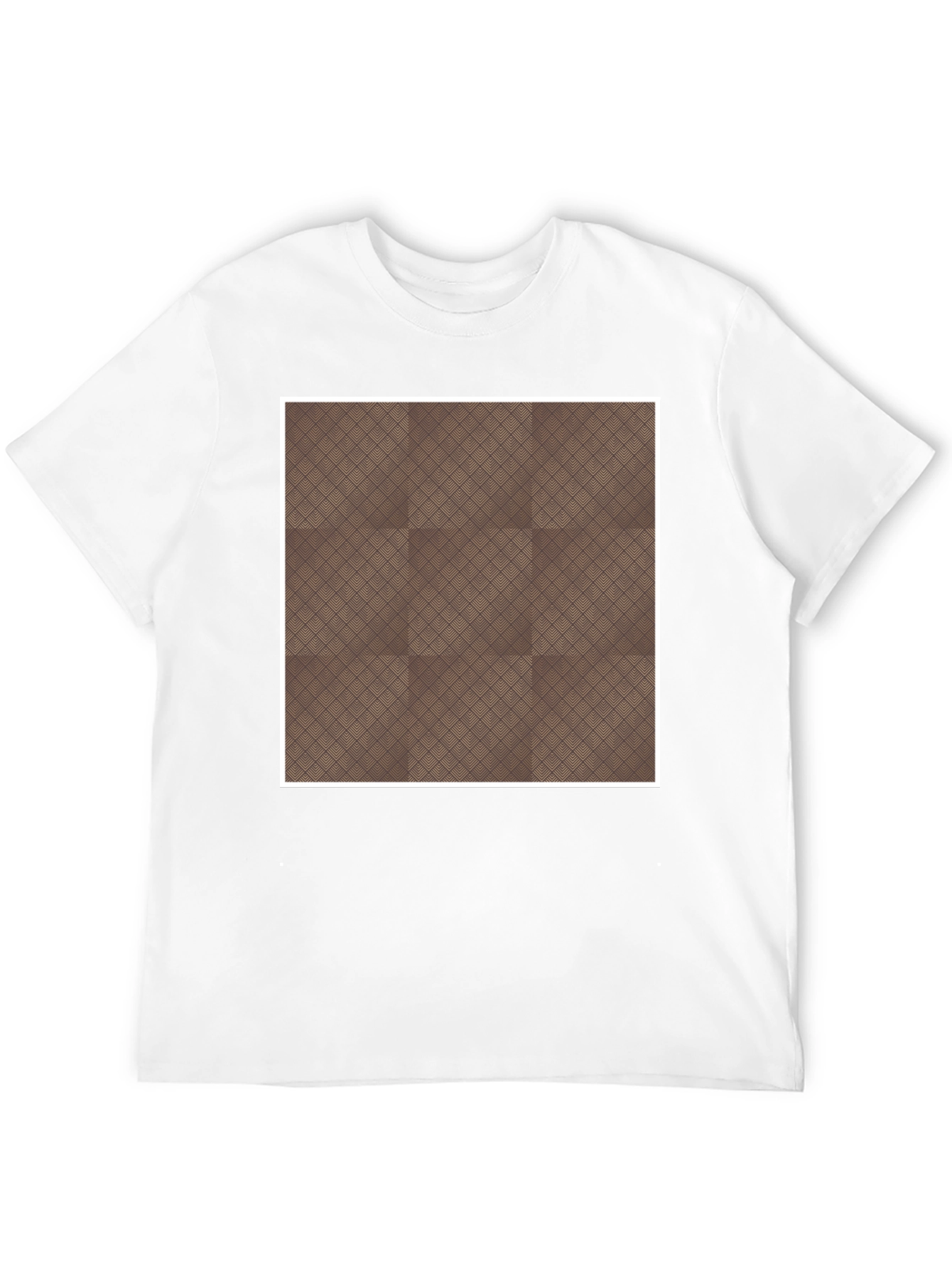 Camiseta Negra con Diseño Geométrico Marrón