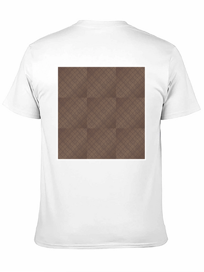 Camiseta Negra con Diseño Geométrico Marrón