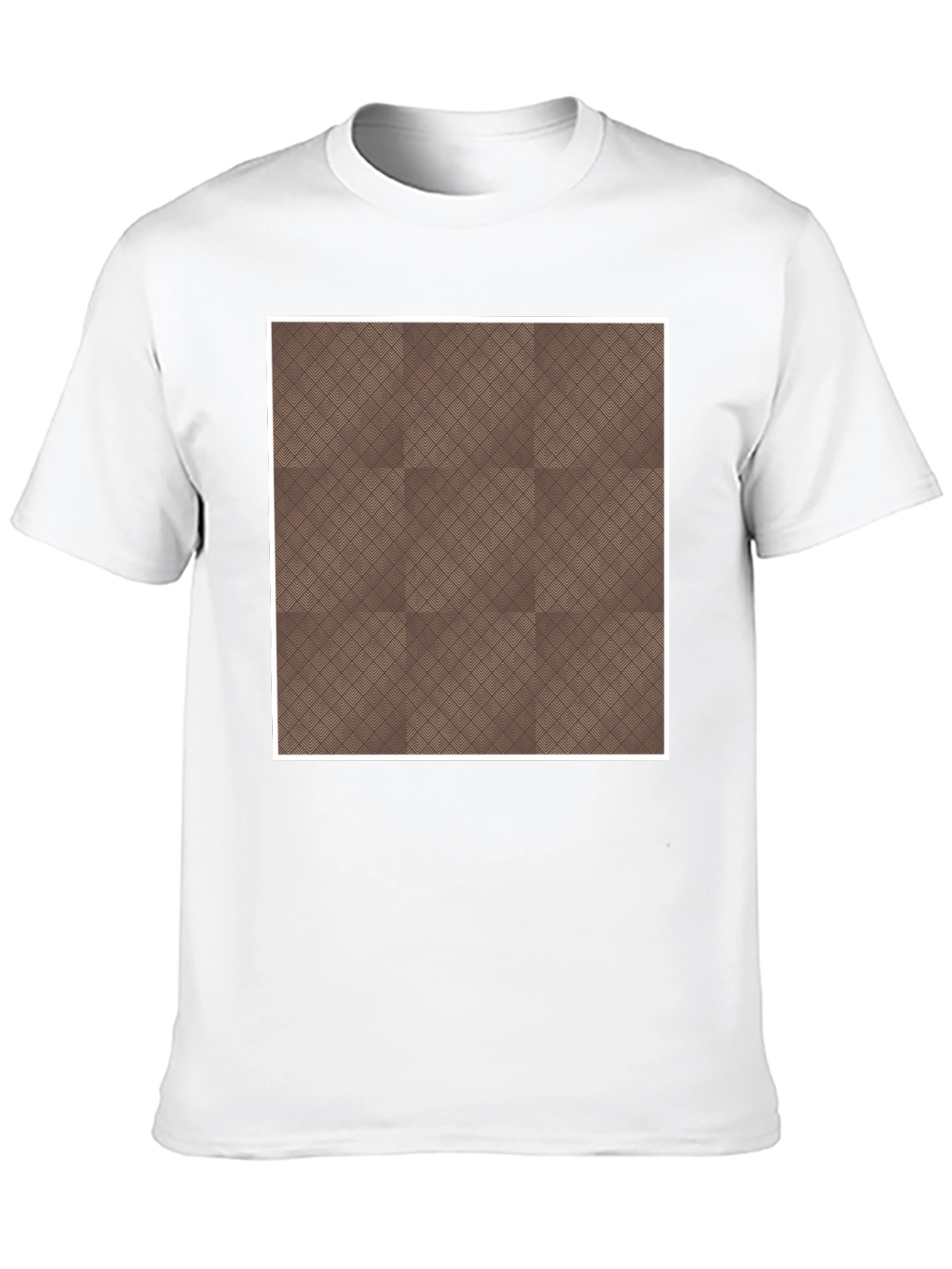 Camiseta Negra con Diseño Geométrico Marrón