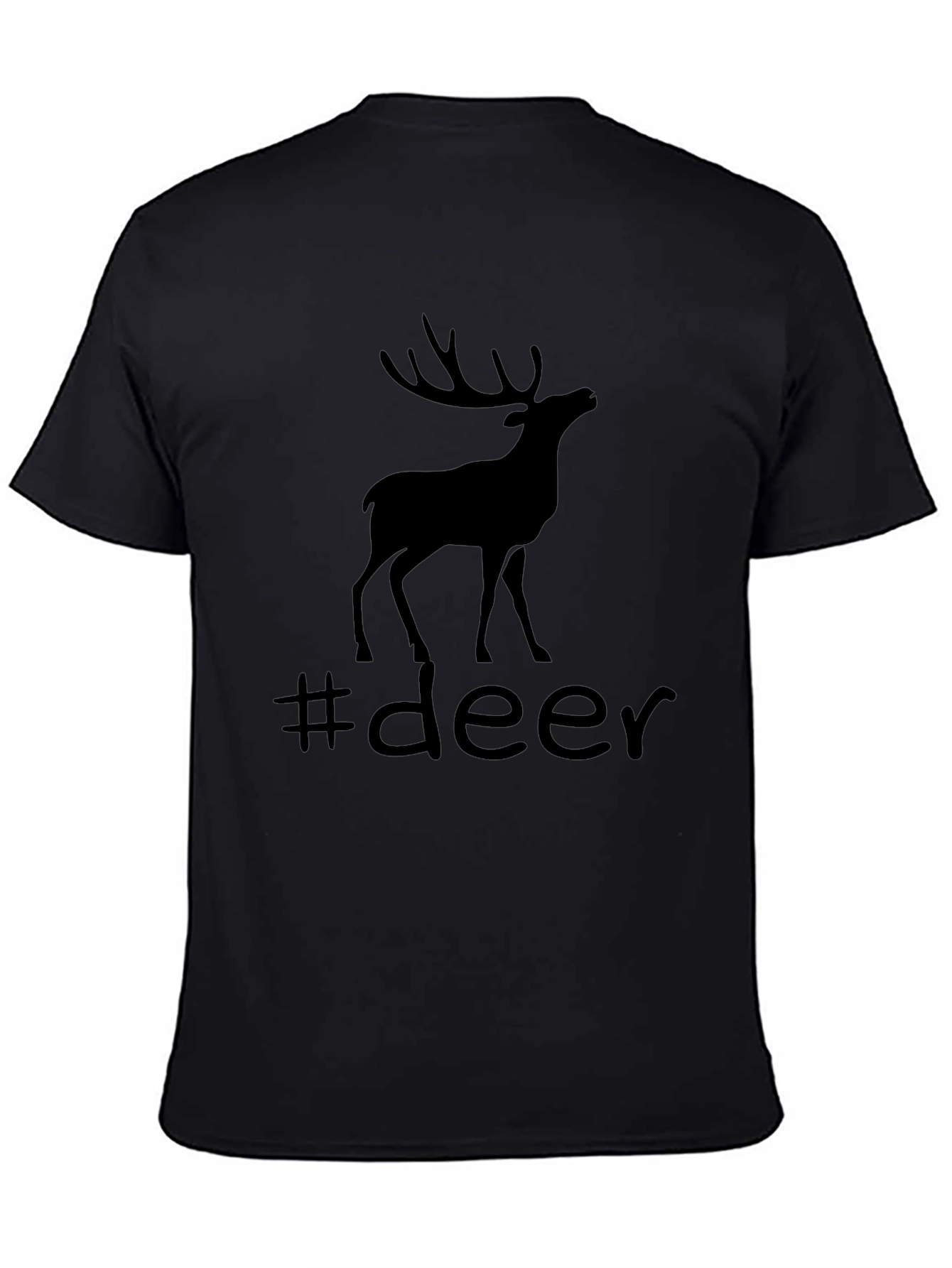 Camiseta Negra con Diseño de Ciervo #deer