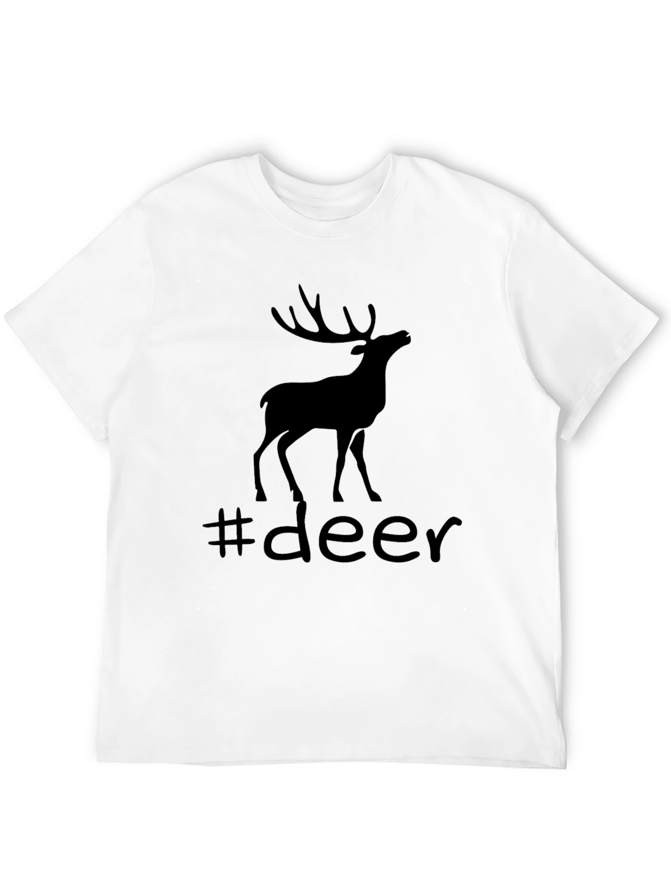 Camiseta Negra con Diseño de Ciervo #deer