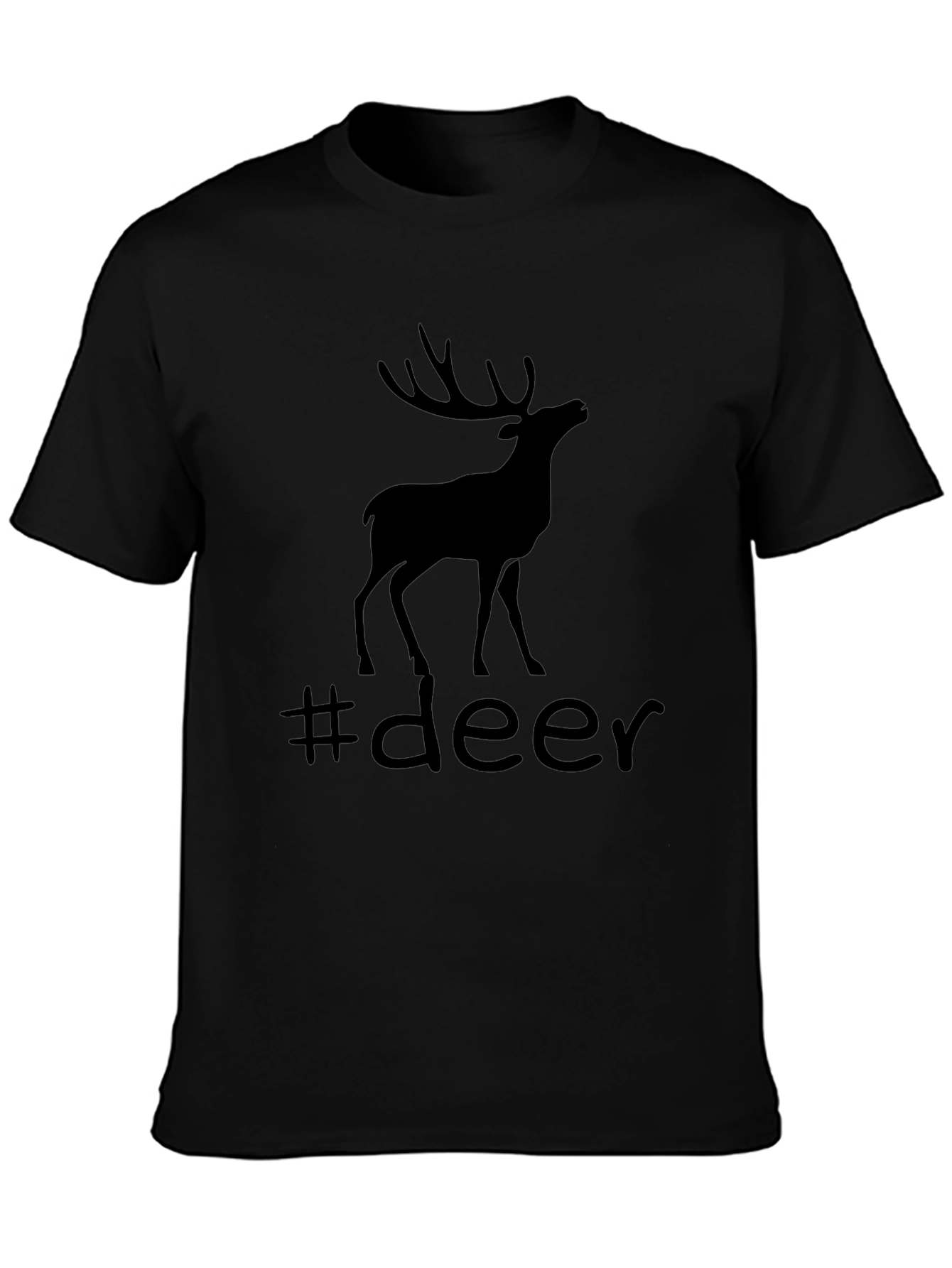 Camiseta Negra con Diseño de Ciervo #deer
