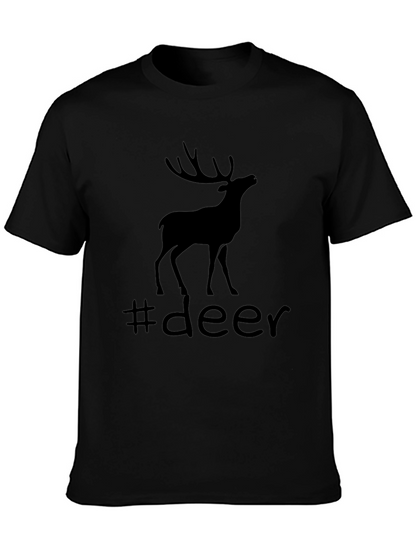 Camiseta Negra con Diseño de Ciervo #deer
