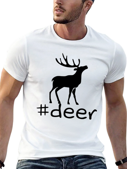 Camiseta Negra con Diseño de Ciervo #deer
