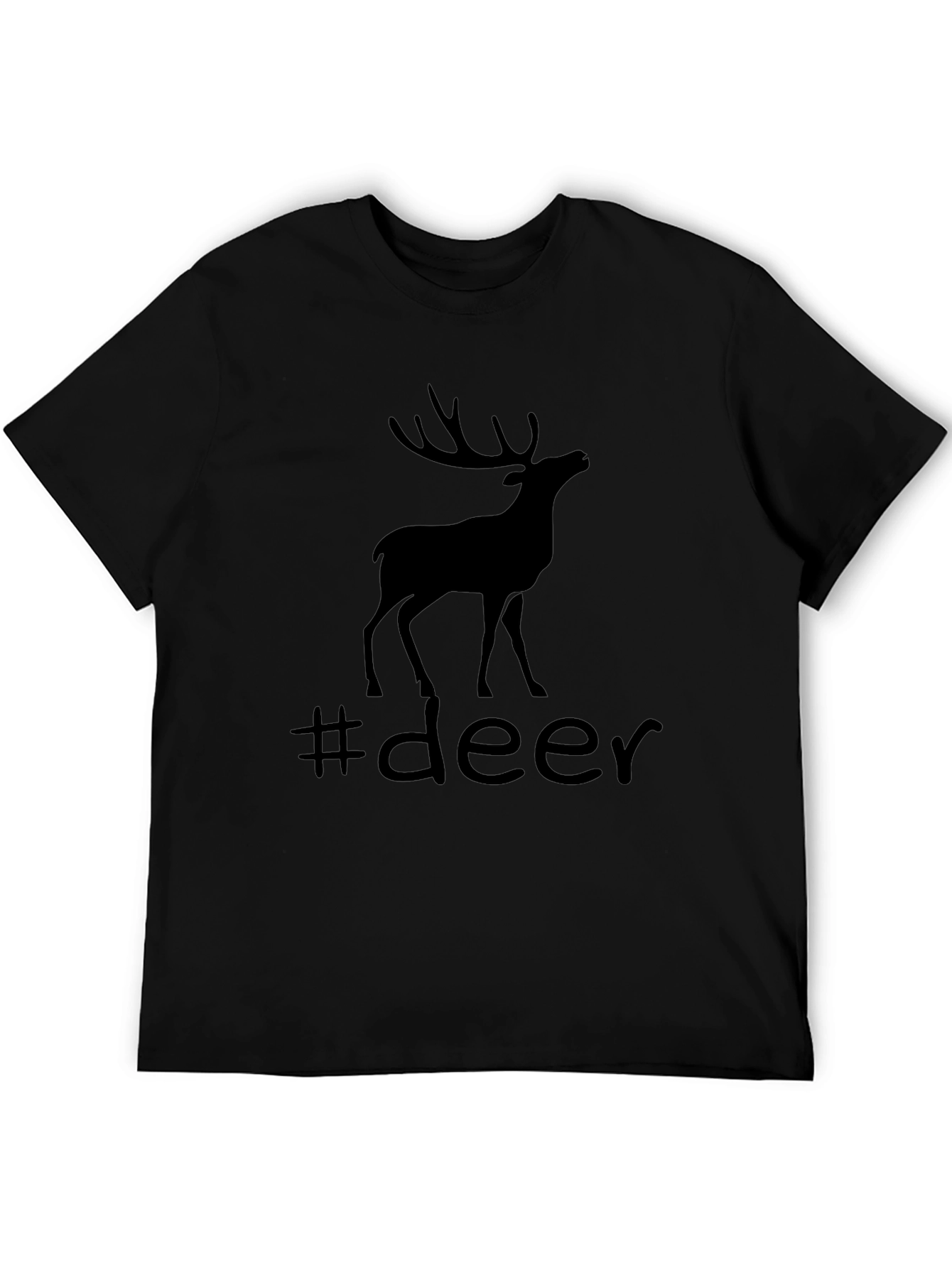 Camiseta Negra con Diseño de Ciervo #deer