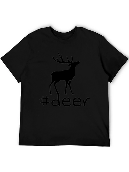 Camiseta Negra con Diseño de Ciervo #deer