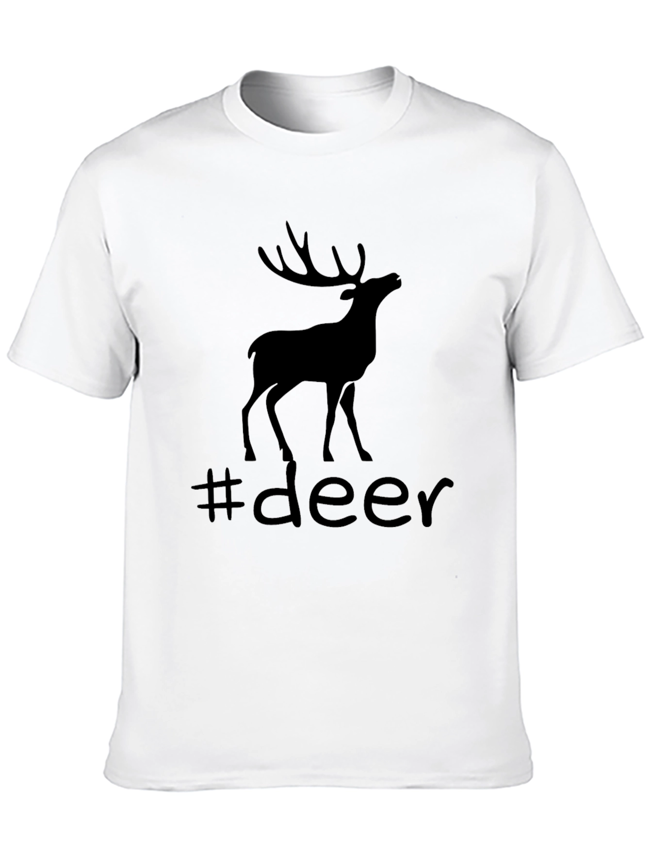 Camiseta Negra con Diseño de Ciervo #deer