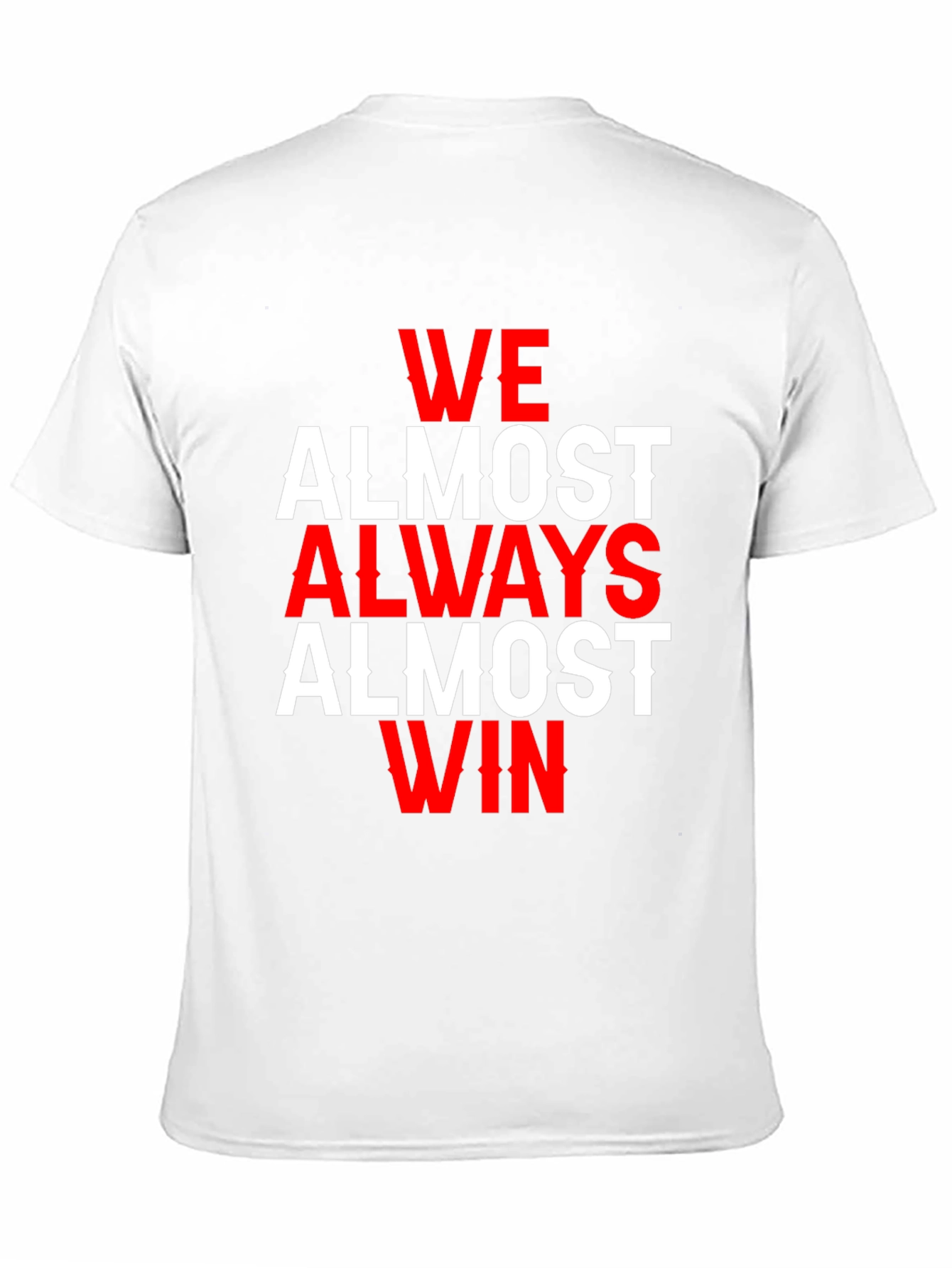 Camiseta Negra con Letras en Blanco y Rojo