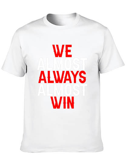 Camiseta Negra con Letras en Blanco y Rojo