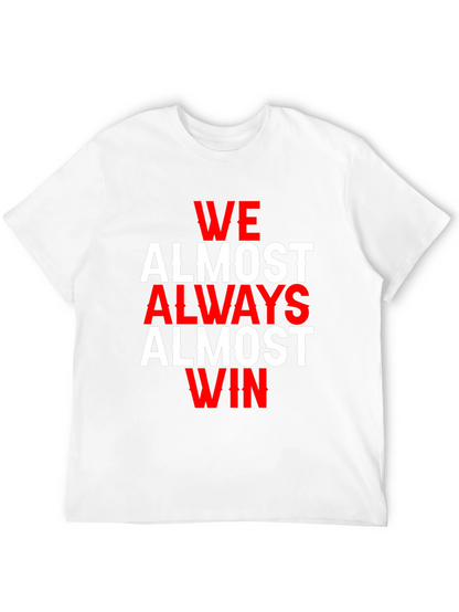 Camiseta Negra con Letras en Blanco y Rojo