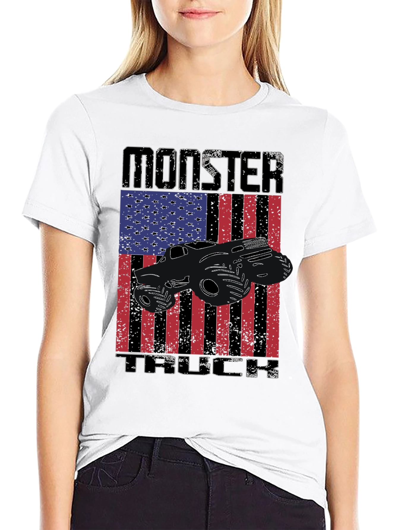 Camiseta Negra Monster Truck USA