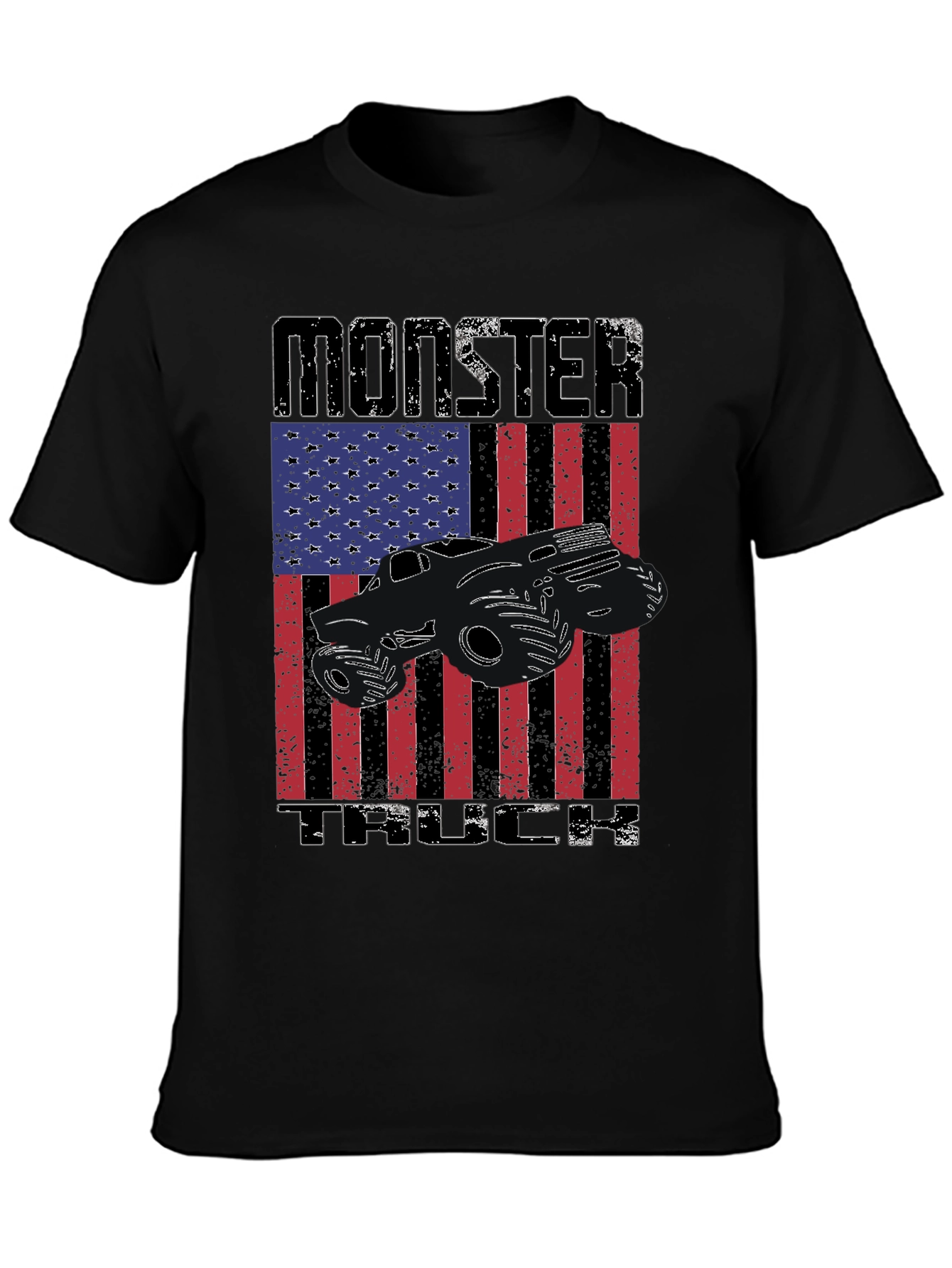 Camiseta Negra Monster Truck USA