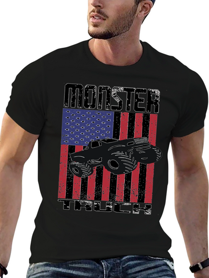 Camiseta Negra Monster Truck USA