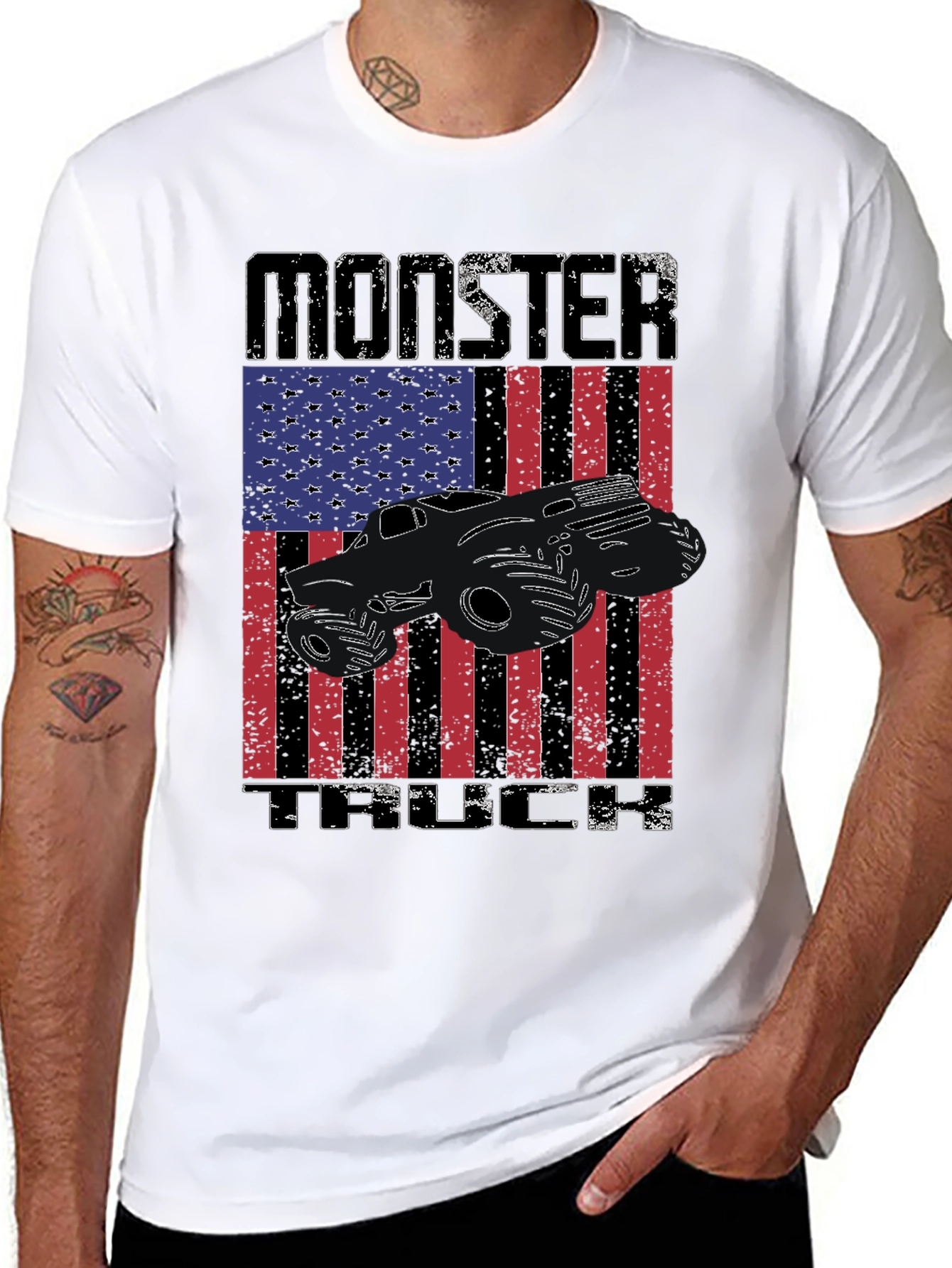 Camiseta Negra Monster Truck USA