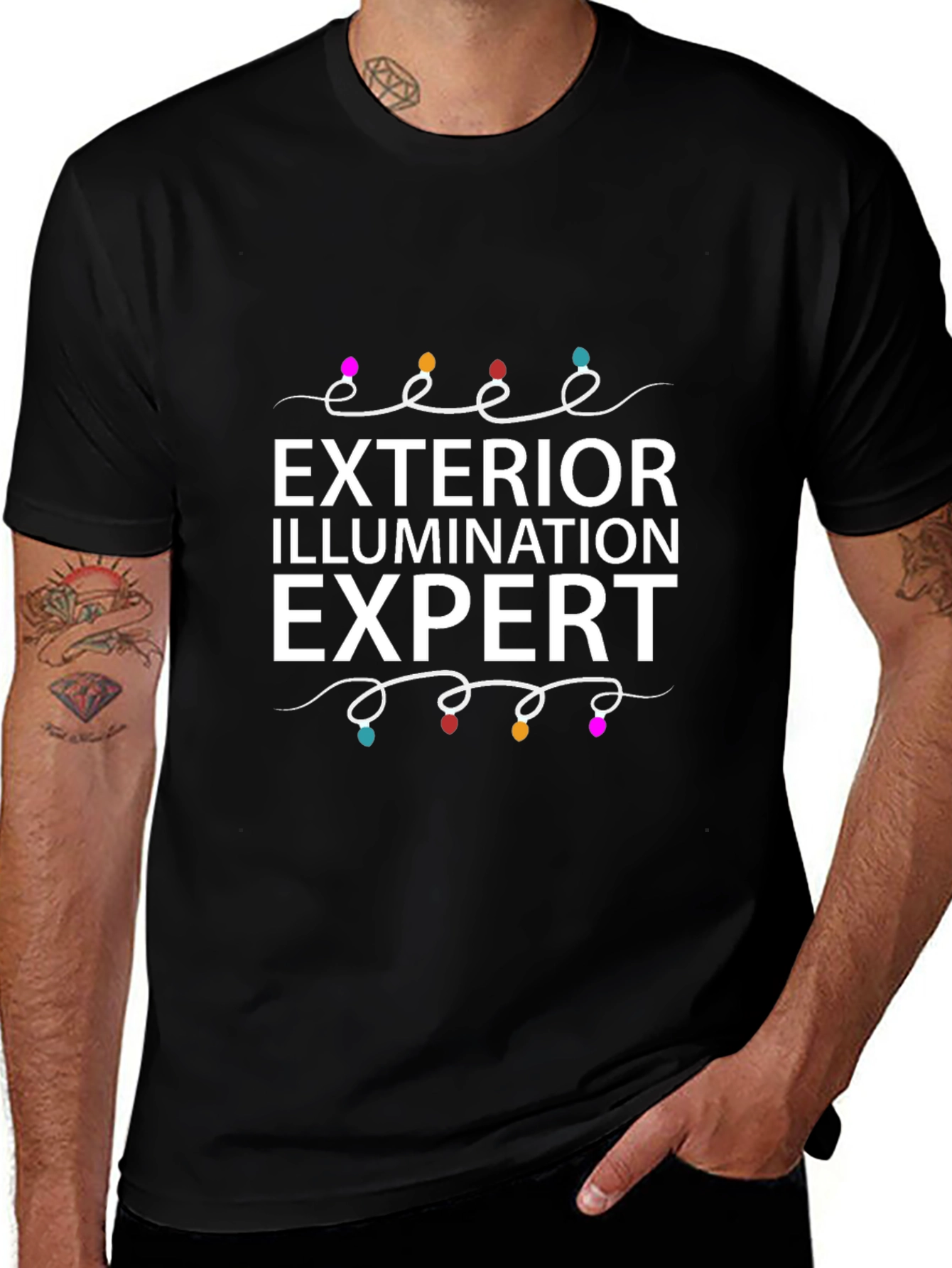 Camiseta Negra Exterior Iluminación Experto