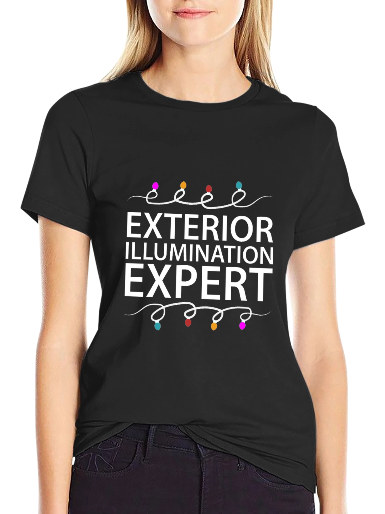 Camiseta Negra Exterior Iluminación Experto